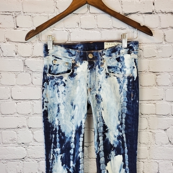 𝅺RAG and bone acid washed tye dye skinny jeans 24 - Picture 6 of 12